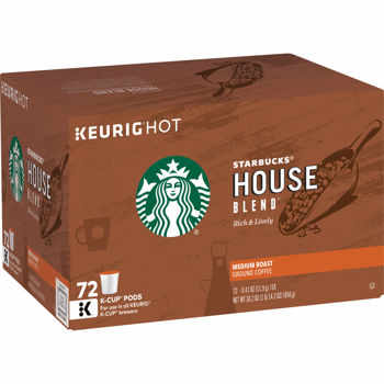 COFFEE STARBUCKS K-CUP MEDIUM ROAST HOUSE BLEND 72/CS