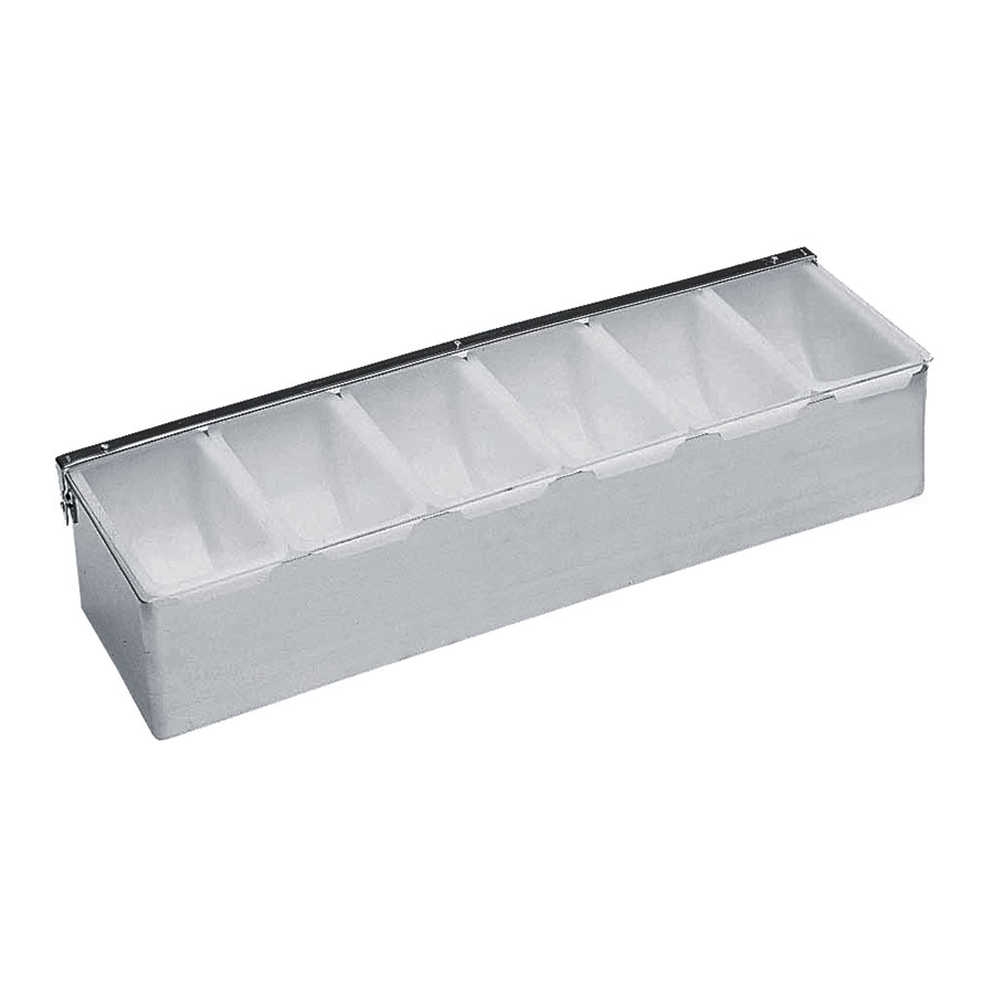CONDIMENT TRAY 6 COMPARTMENT STAINLESS STEEL 